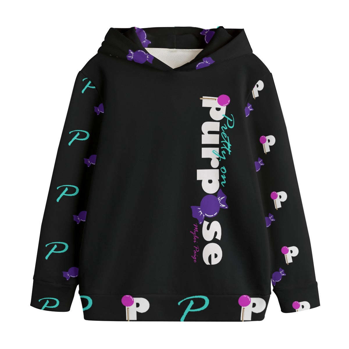 Pop Kid's Pretty All Over Black Pullover Hoodie