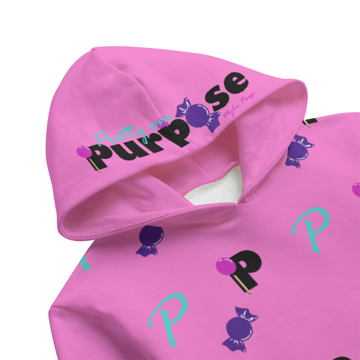 Pop Kid's Pink Candy rain  Pullover Hoodie