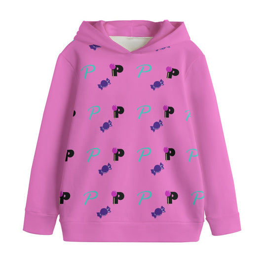 Pop Kid's Pink Candy rain  Pullover Hoodie