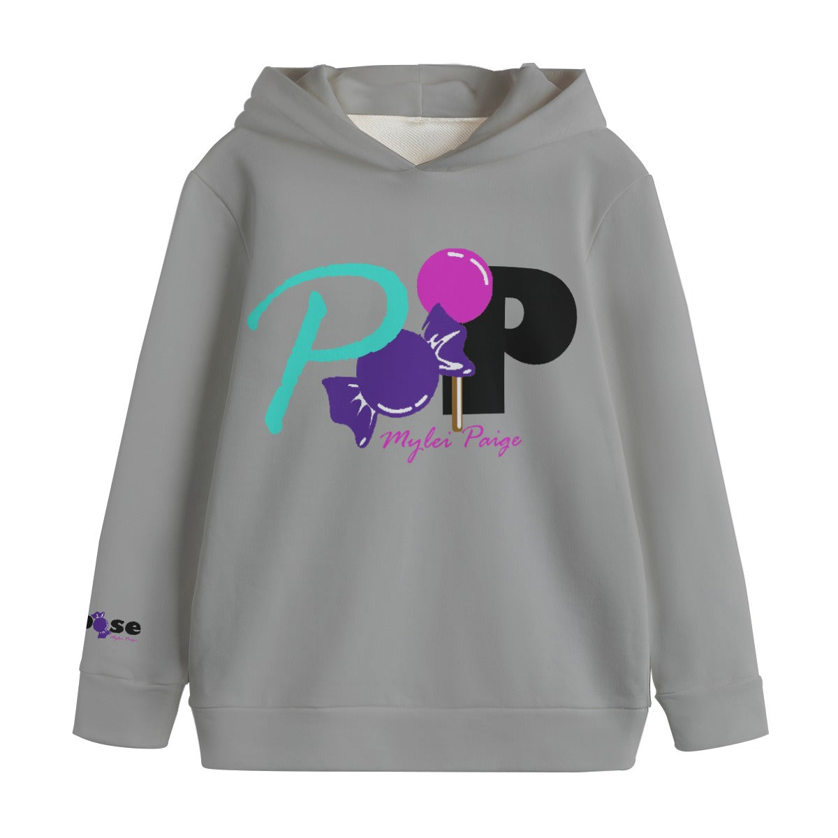 Pop Kid's Wolf Grey Logo Hoodie