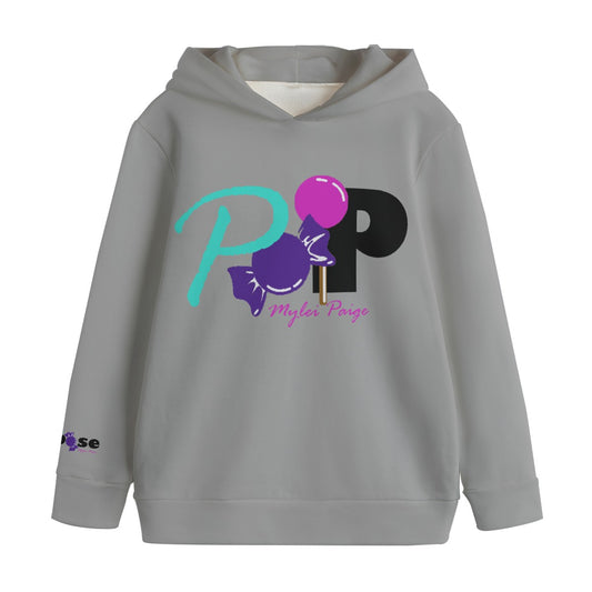 Pop Kid's Wolf Grey Logo Hoodie